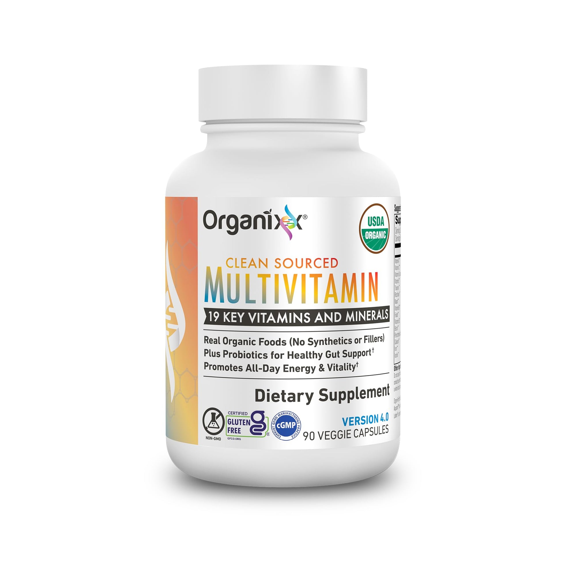 Organixx Clean Sourced Multivitamin for Women & Men, w/Vitamin C, D3, Vitamin B Complex, Probiotics, Organic Fruits & Vegetables, Supports Digestive Gut Health, Immune Support, 90 Vegan Gel Capsules Organixx buy supplements canada