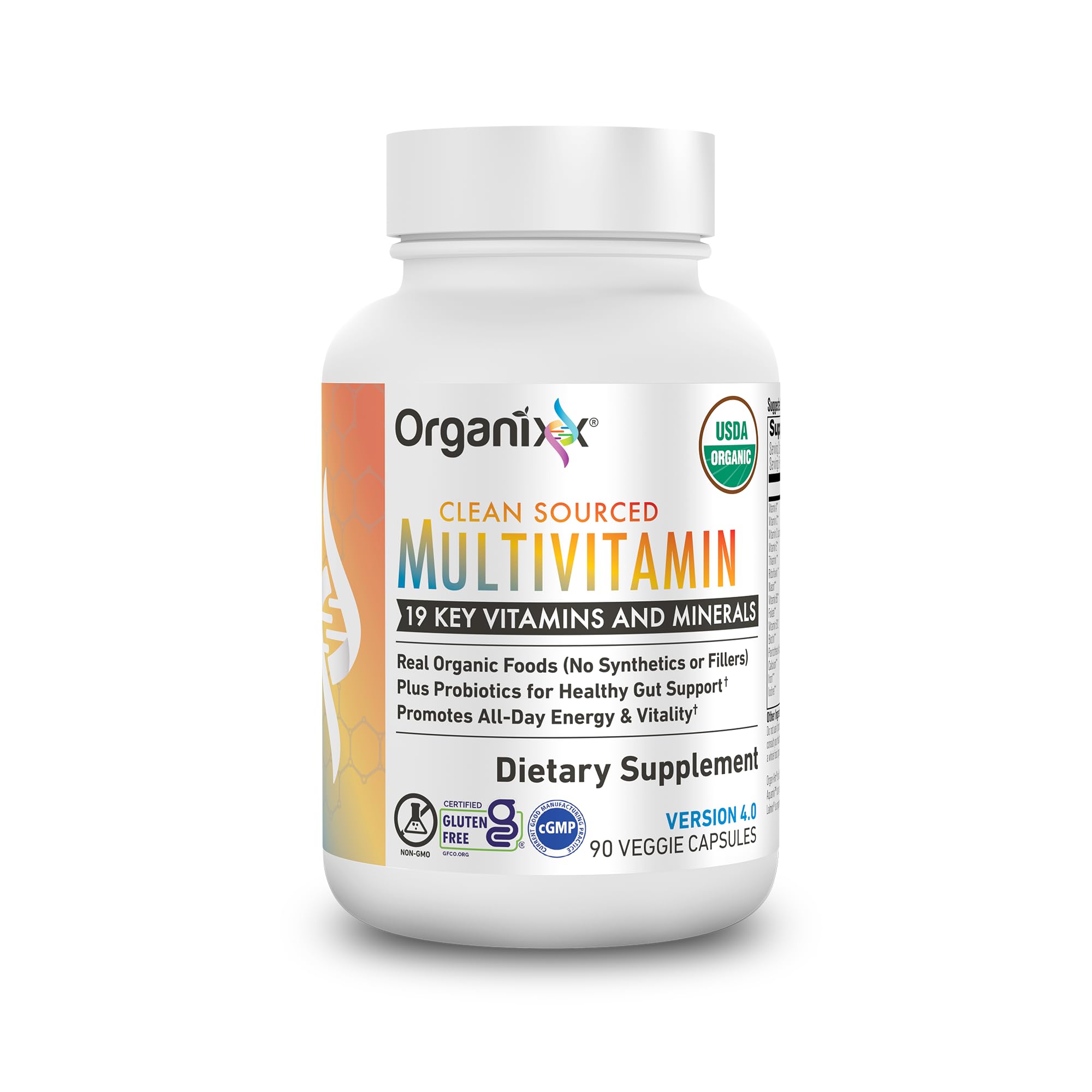 Organixx Clean Sourced Multivitamin for Women & Men, w/Vitamin C, D3, Vitamin B Complex, Probiotics, Organic Fruits & Vegetables, Supports Digestive Gut Health, Immune Support, 90 Vegan Gel Capsules Organixx buy supplements canada
