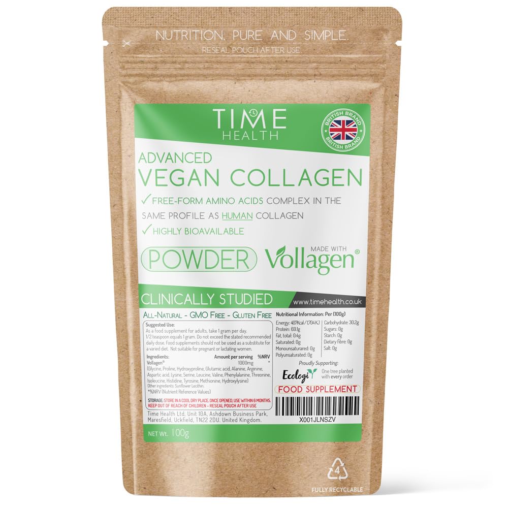 Vollagen® Advanced Vegan Collagen Powder - Amino Acid Complex in Ratio of Collagen Time Health buy supplements canada