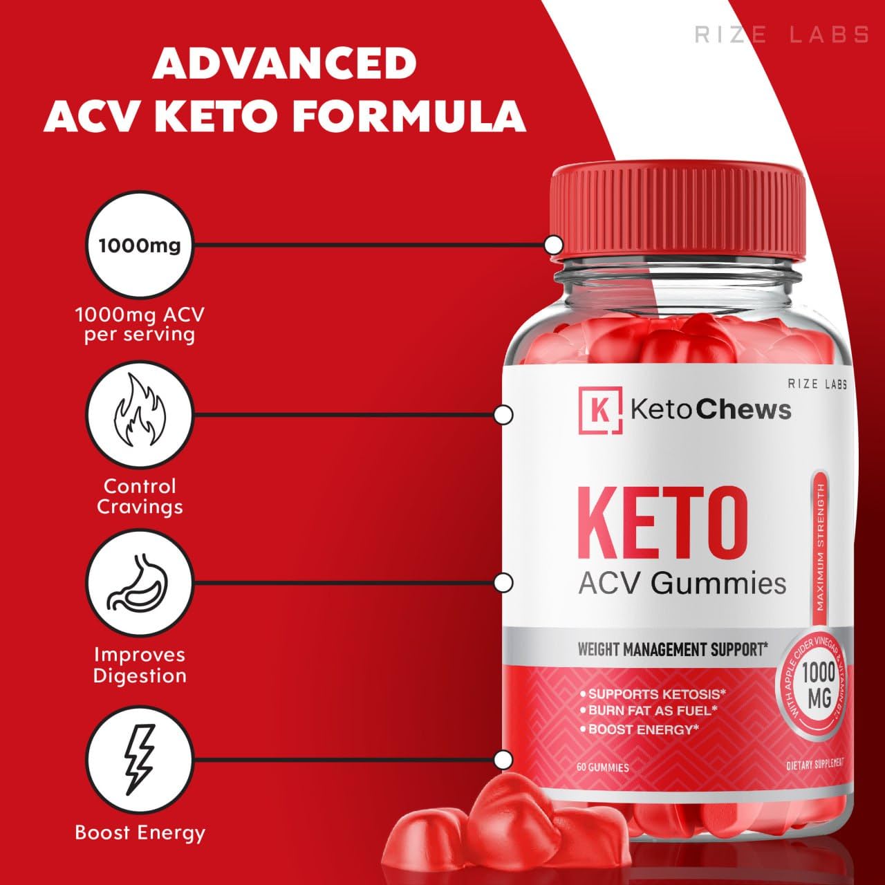(2 Pack) Keto Chews Gummies - Keto Chews ACV Gummies for Weight Loss 525 MG rize labs buy supplements canada