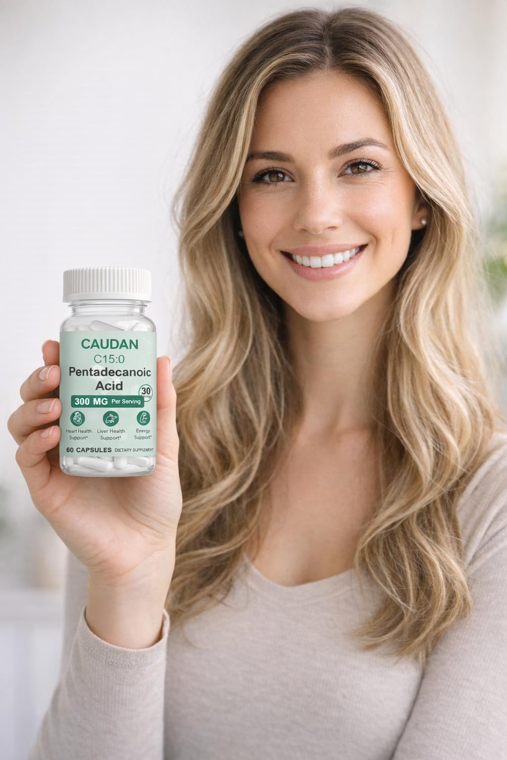 C15:0 Pentadecanoic Acid Supplement with Omega-3, CoQ10, NAD+, Vitamins, Essential Acids for Longevity Supplement, Liver Health, Energy Support - 60 ct CAUDAN buy supplements canada