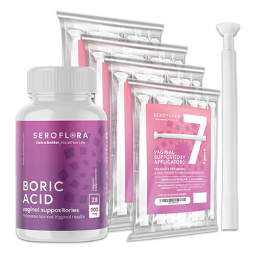Seroflora Boric Acid 600mg Feminine Capsules, Feminine pH Support, Intimate Freshness for Women, Fast-Dissolving Capsules (30 Count) with Applicators (28 Count) SEROVERA buy supplements canada