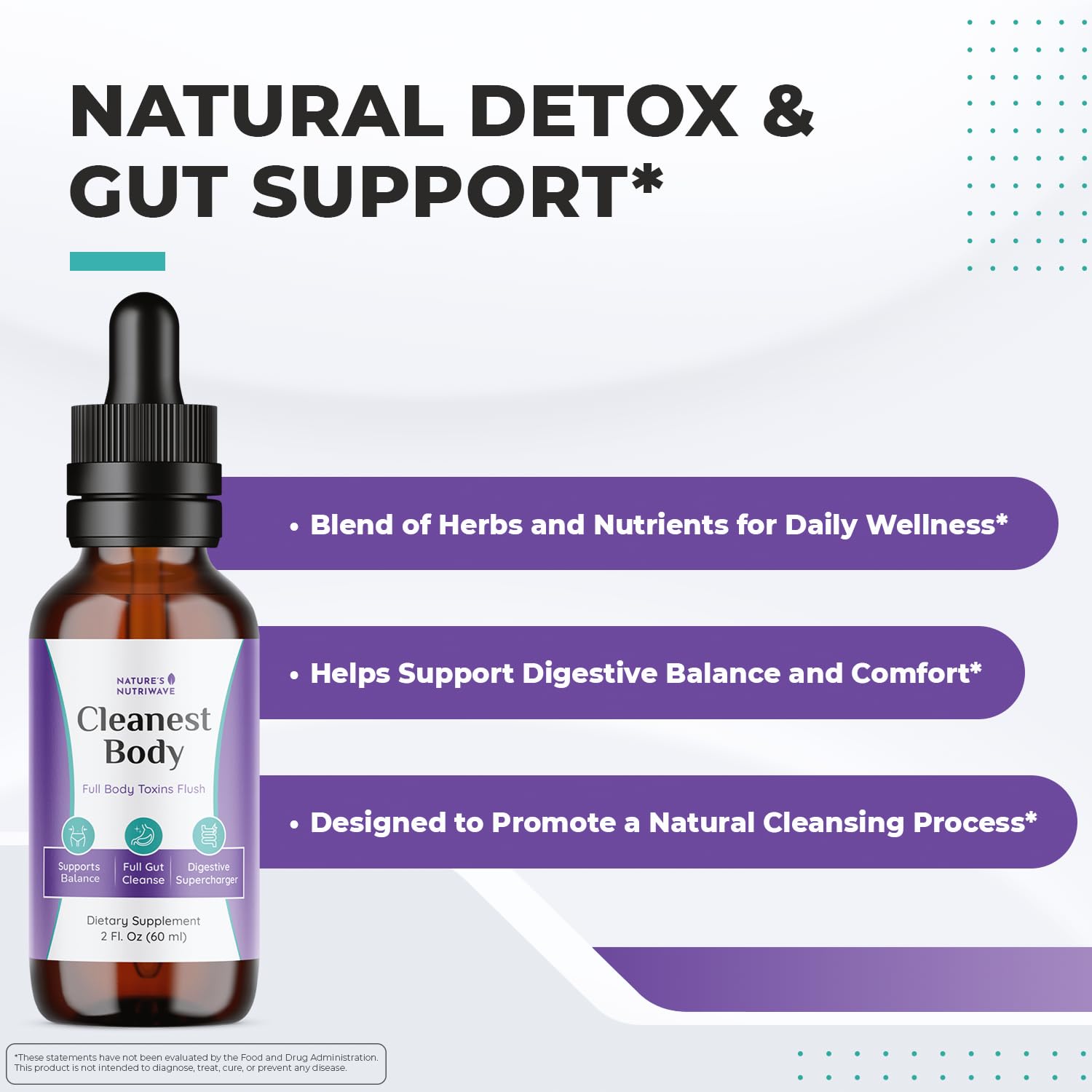 Nature’s NutriWave Cleanest Body – Natural Detox Liquid Supplement with Fennel Seed, Marshmallow Root & Peppermint Oil – Non-GMO, Made in USA, 2 fl. oz.(60ml), 1 Month Supply Nature’s NutriWave buy supplements canada