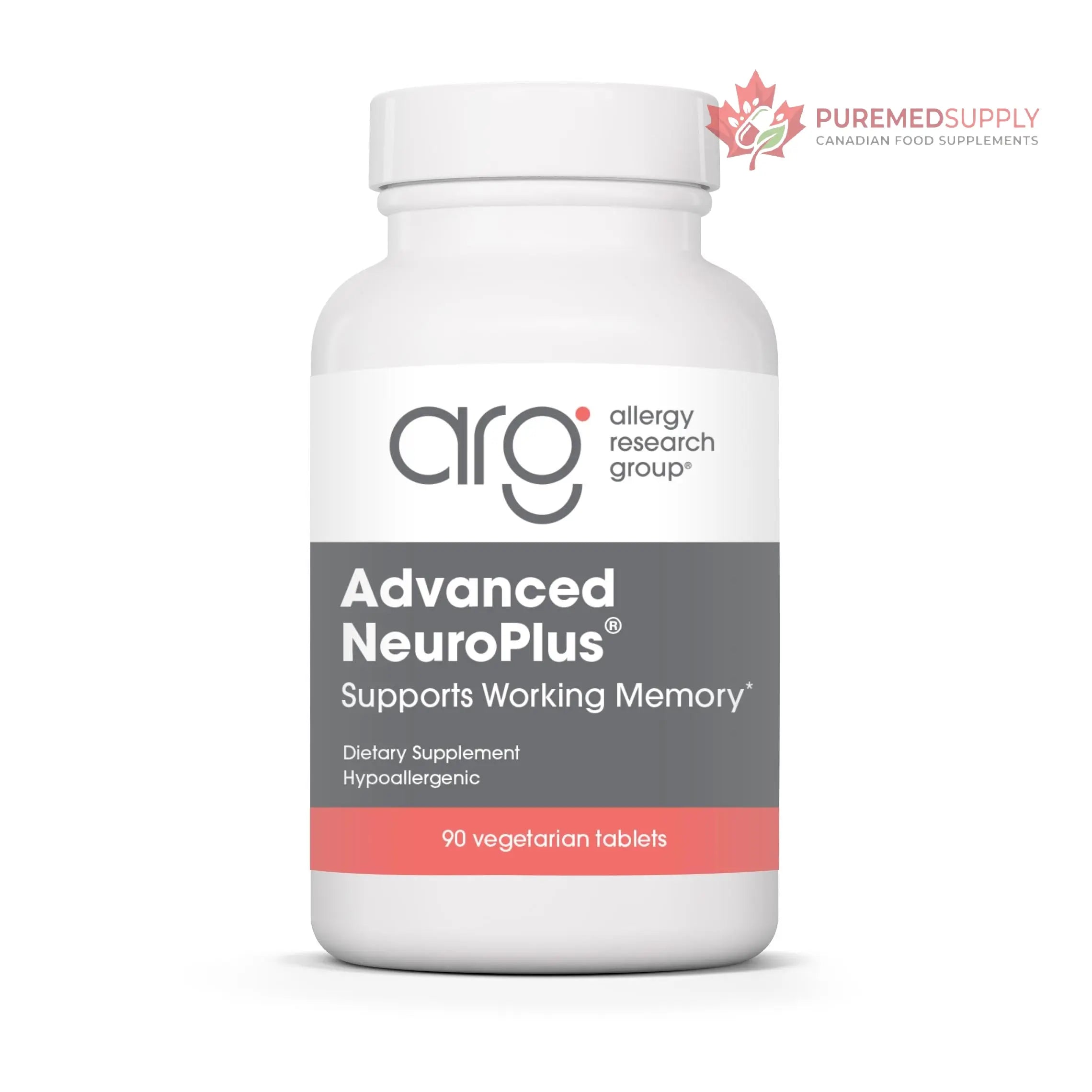 Allergy Research Group Advanced NeuroPlus - Nootropic Formula with Spearmint Extract, Lions Mane & Citicoline - Supports Working Memory Focus & Cognitive Function - 30 Servings - 90 Tablets Allergy Research Group buy supplements canada