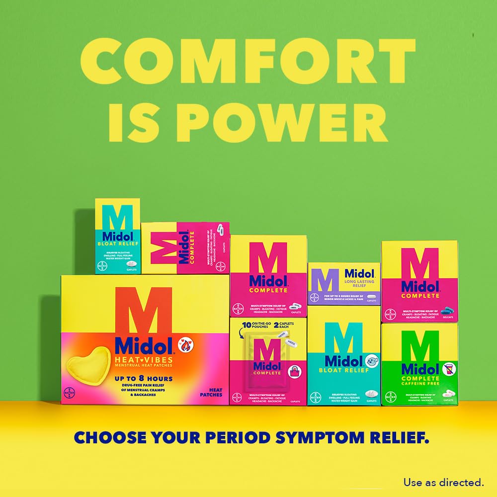 Midol Complete Caffeine Free Caplets 24ct: Midol Complete Caffeine Free Menstrual Pain Relief Caplets with Acetaminophen, Provides Headache Relief and Period Cramps Relief, 24 Count Midol buy supplements canada