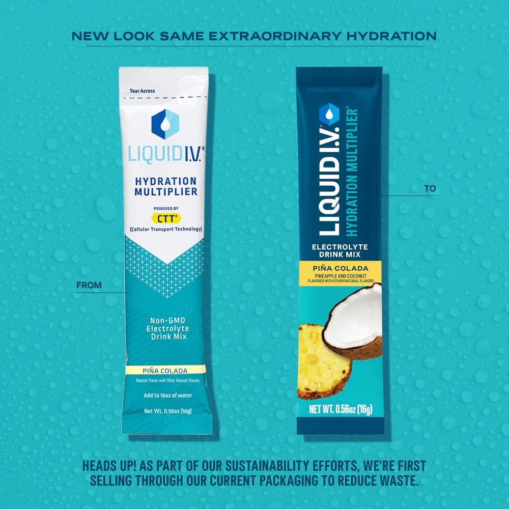Liquid I.V.® Hydration Multiplier - Pina Colada | Electrolyte Powder Drink Mix | 1 Pack (16 Servings) Liquid I.V. buy supplements canada