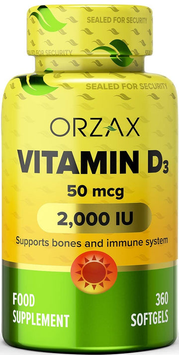 ORZAX Vitamin D3 2000 iu (50 mcg) - 1 Year Supply for Strong Muscle Function ORZAX buy supplements canada