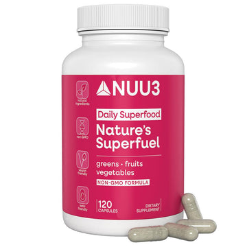 NUU3 Nature’s Superfuel Provides Daily Nutritional Support for Immunity, Wellness, Active Lifestyle & Well-Being - Vitamins Minerals & Antioxidants - 120 Capsules NUU3 buy supplements canada