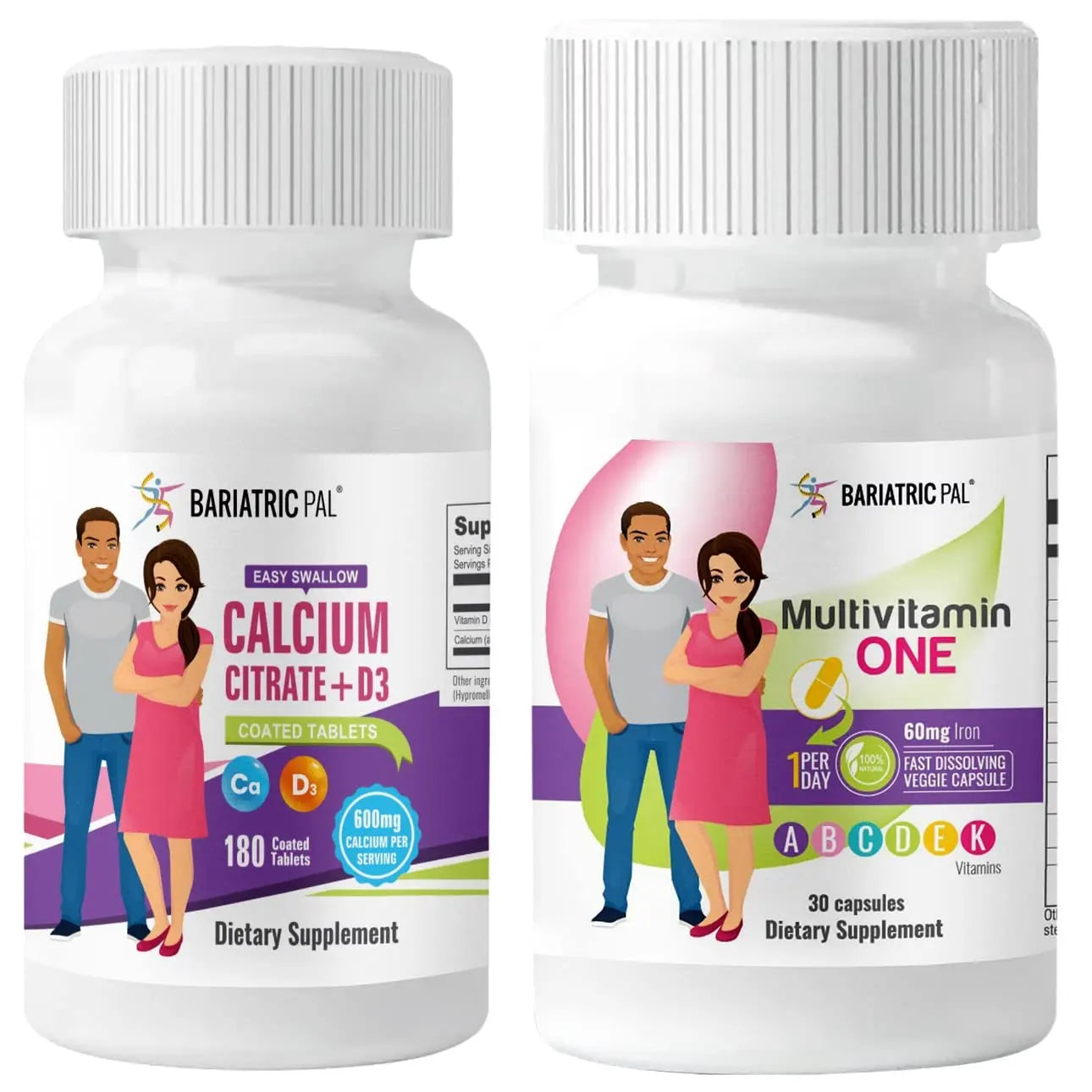 BariatricPal 30-Day Bariatric Vitamin Bundle Multivitamin ONE 1 per Day! Capsule with 60mg Iron Easy Swallow Calcium Citrate BariatricPal buy supplements canada