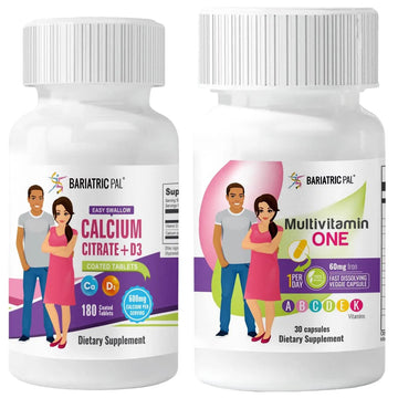 BariatricPal 30-Day Bariatric Vitamin Bundle Multivitamin ONE 1 per Day! Capsule with 60mg Iron Easy Swallow Calcium Citrate BariatricPal buy supplements canada