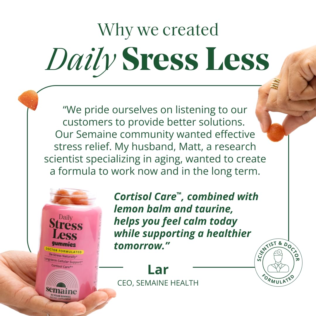 Semaine Stress Less Gummy with Cortisol Care™ 60 Count – Daily Support for Stress, Mood & Sleep Semaine buy supplements canada
