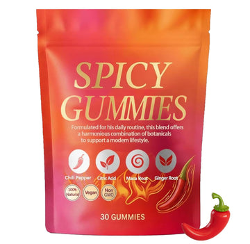 Spicy Gummy, Hot Peach Gummies – Natural Chili Flavor, Promote Calmness and Intimacy Wellness, 30 Gummies Voererh buy supplements canada