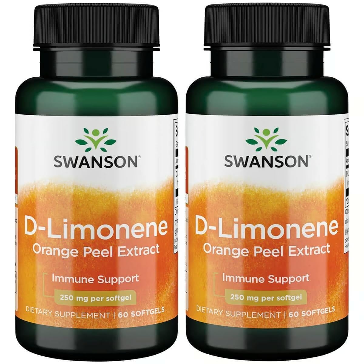 Swanson D-Limonene - Orange Peel Extract Supplement Promoting Cellular Health - High Potency Formula Supporting Health Defense - (60 Capsules, 250mg Each) (2 Pack) Swanson buy supplements canada