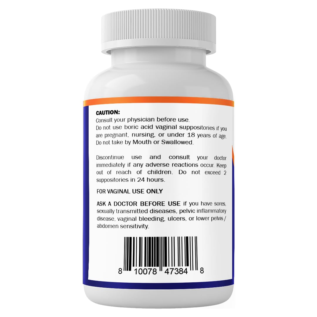 Vitamatic Boric Acid Vaginal Capsule Shell Suppositories 600 mg USP Grade Boric Acid in Vegetarian Capsule Shell - 60 Count Vitamatic buy supplements canada