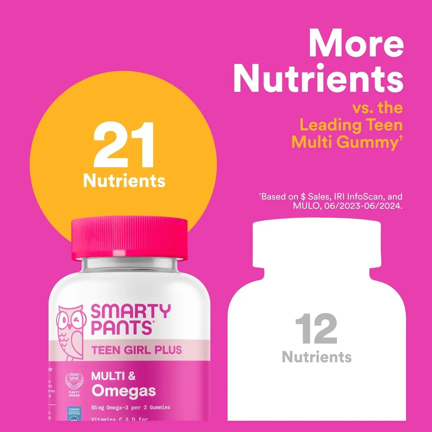 SmartyPants Teen Girl Multivitamin Gummies - Improved Formula: Omega 3 (DHA/EPA), Vitamin C, D3, B12, Vitamin A, K & Zinc SmartyPants buy supplements canada
