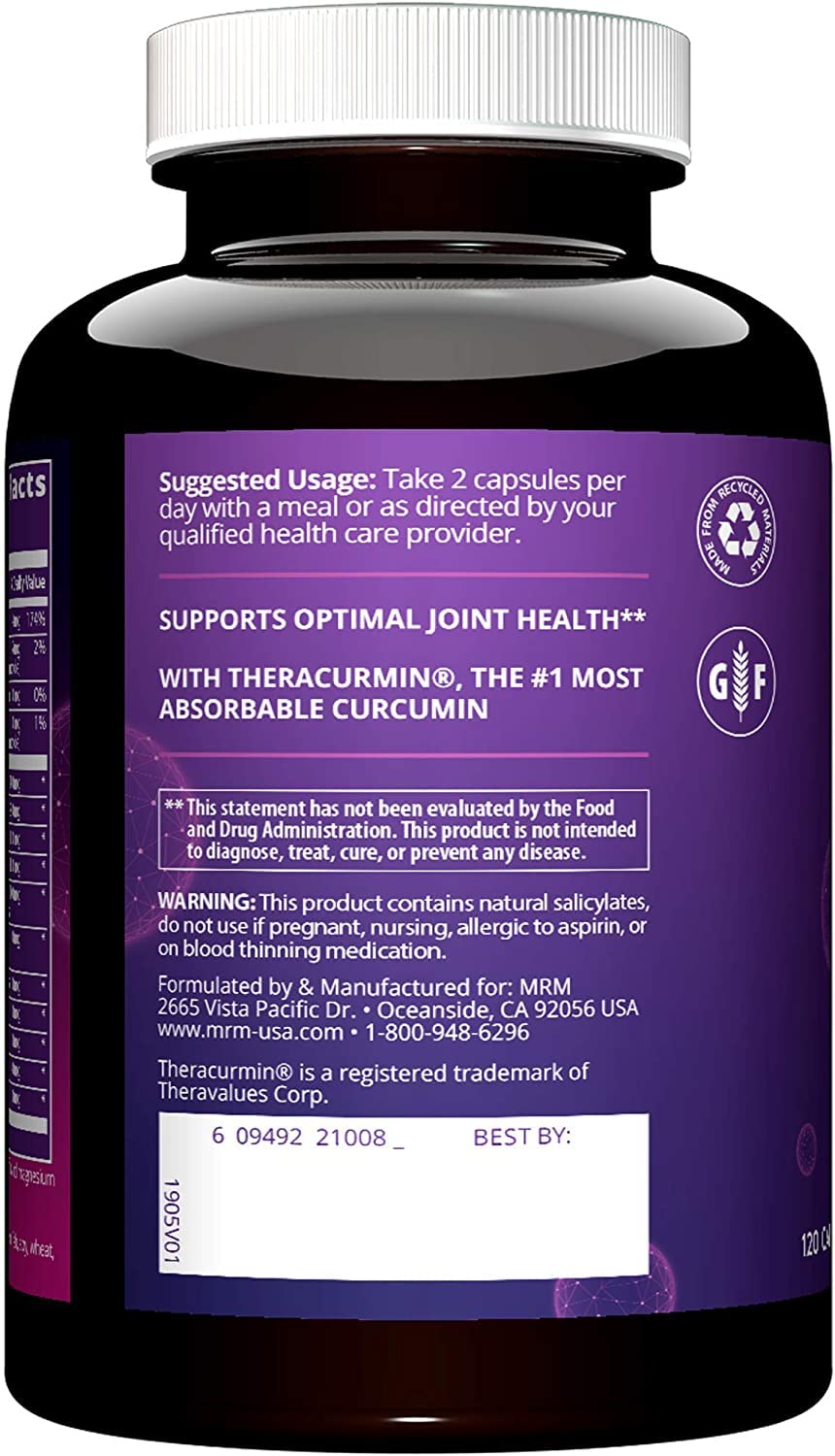 MRM Nutrition Joint Synergy™+ | Joint Health | with Theracurcumin® | Gluten-Free | 120 Capsules MRM buy supplements canada