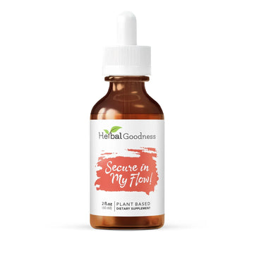 Herbal Goodness Secure in My Flow | Menstrual Support Supplements | Slow Flow Menstrual Supplements, Mood Support, Hormone Health, Aids Relaxation, Metabolic Support 2oz Herbal Goodness buy supplements canada