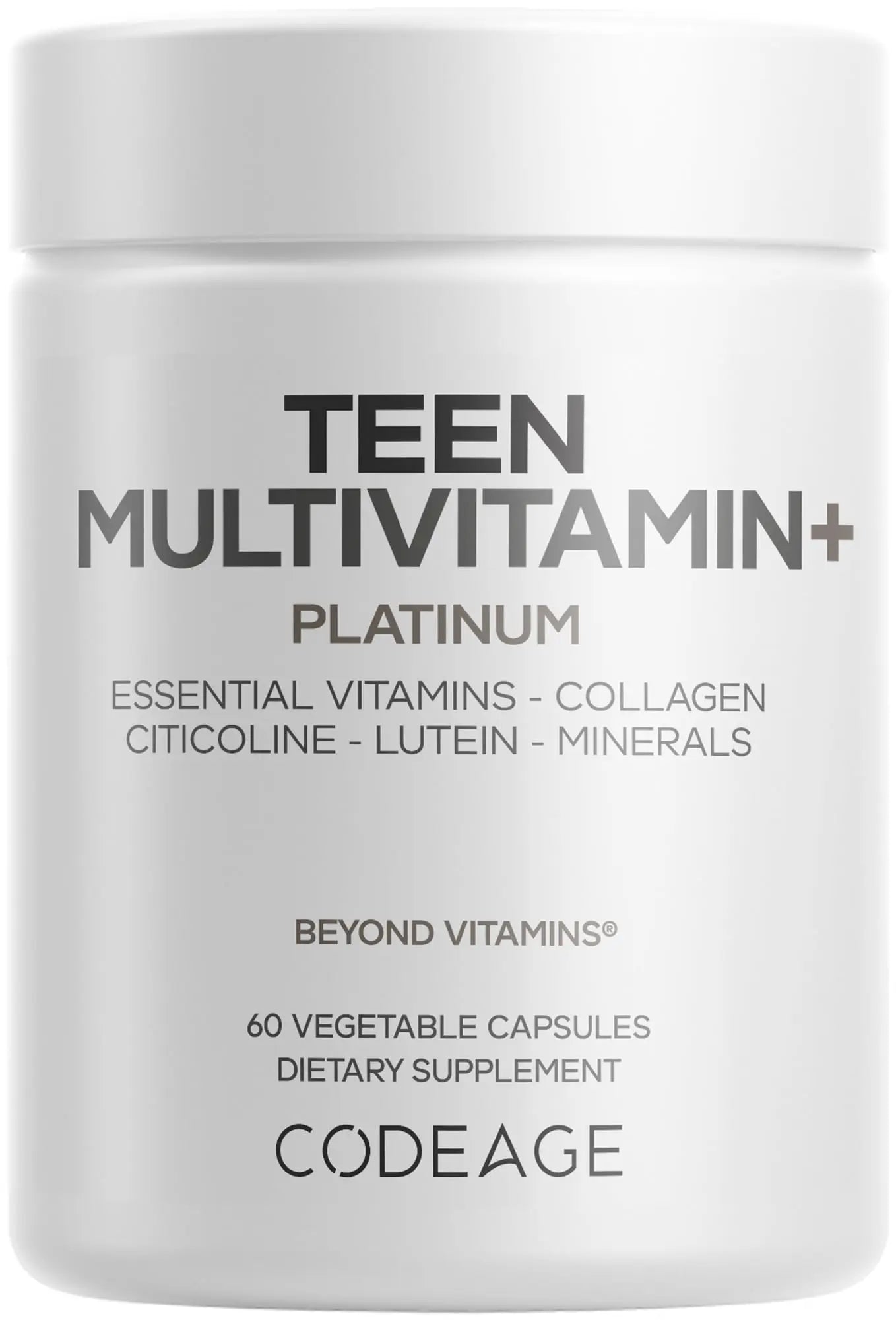 Codeage Teen Multivitamin+ Platinum Supplement - Vitamins A, C, D3, E, K2, B6, B12, Minerals, Probiotics, Citicoline Codeage buy supplements canada