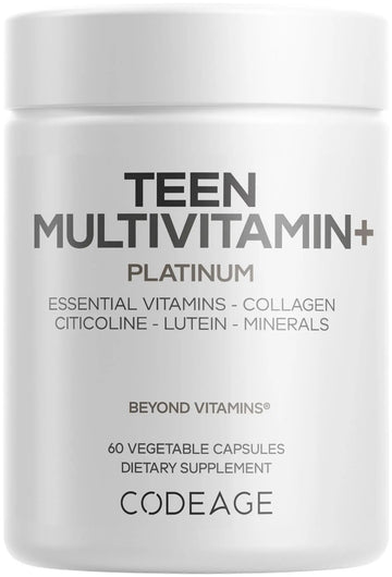 Codeage Teen Multivitamin+ Platinum Supplement - Vitamins A, C, D3, E, K2, B6, B12, Minerals, Probiotics, Citicoline Codeage buy supplements canada