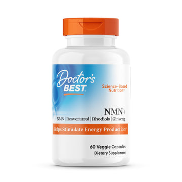 Doctor's Best NMN+ Complex Supplement Capsules for Women & Men - Supports NAD+ Production, Resveratrol 100mg & Beta Nicotinamide Mononucleotide 200mg per Capsule, Cellular Energy Support - 60 Veg Caps Doctor's BEST buy supplements canada