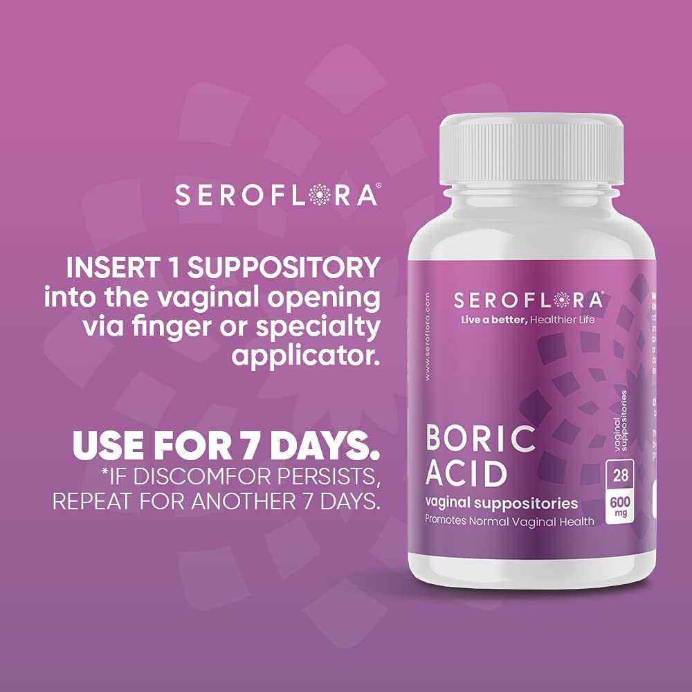Seroflora Boric Acid Vaginal Suppositories 600 mg 28 Capsules - Boric Acid Pills for Women Seroflora buy supplements canada