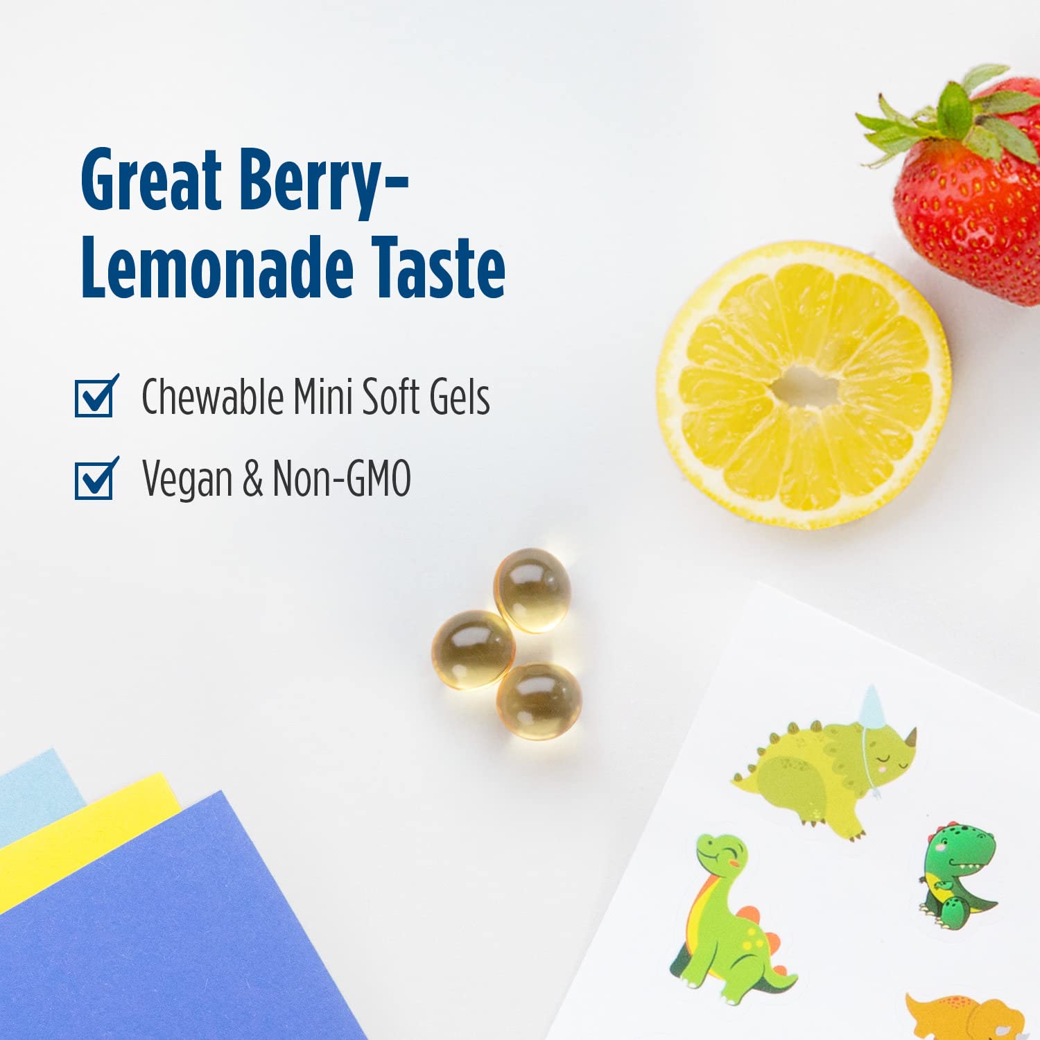 Nordic Naturals Children's DHA Vegetarian - Kids DHA Omega-3 Supplement -Algae Oil - Berry Lemonade Mini Chewables - Plant-Based Formula for Ages 3+ - 120 Soft Gels - 40 Servings Nordic Naturals buy supplements canada