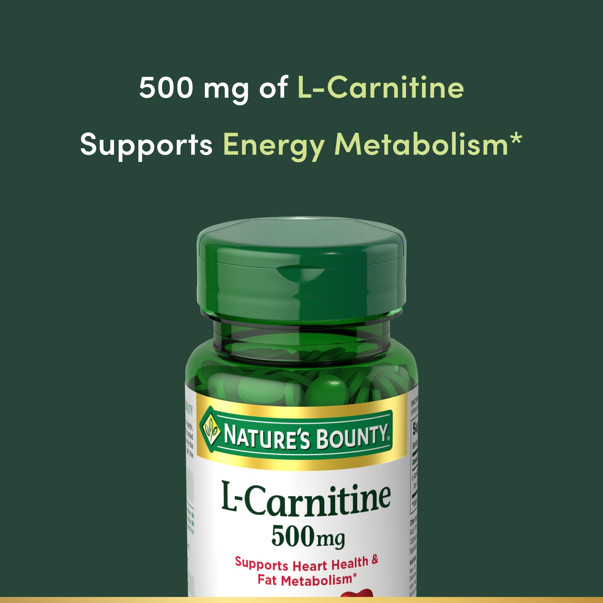 Nature's Bounty L-Carnitine, Supports Heart Health & Fat Metabolism, Amino Acid Supplement, 500 mg, 30 Tablets Nature's Bounty buy supplements canada