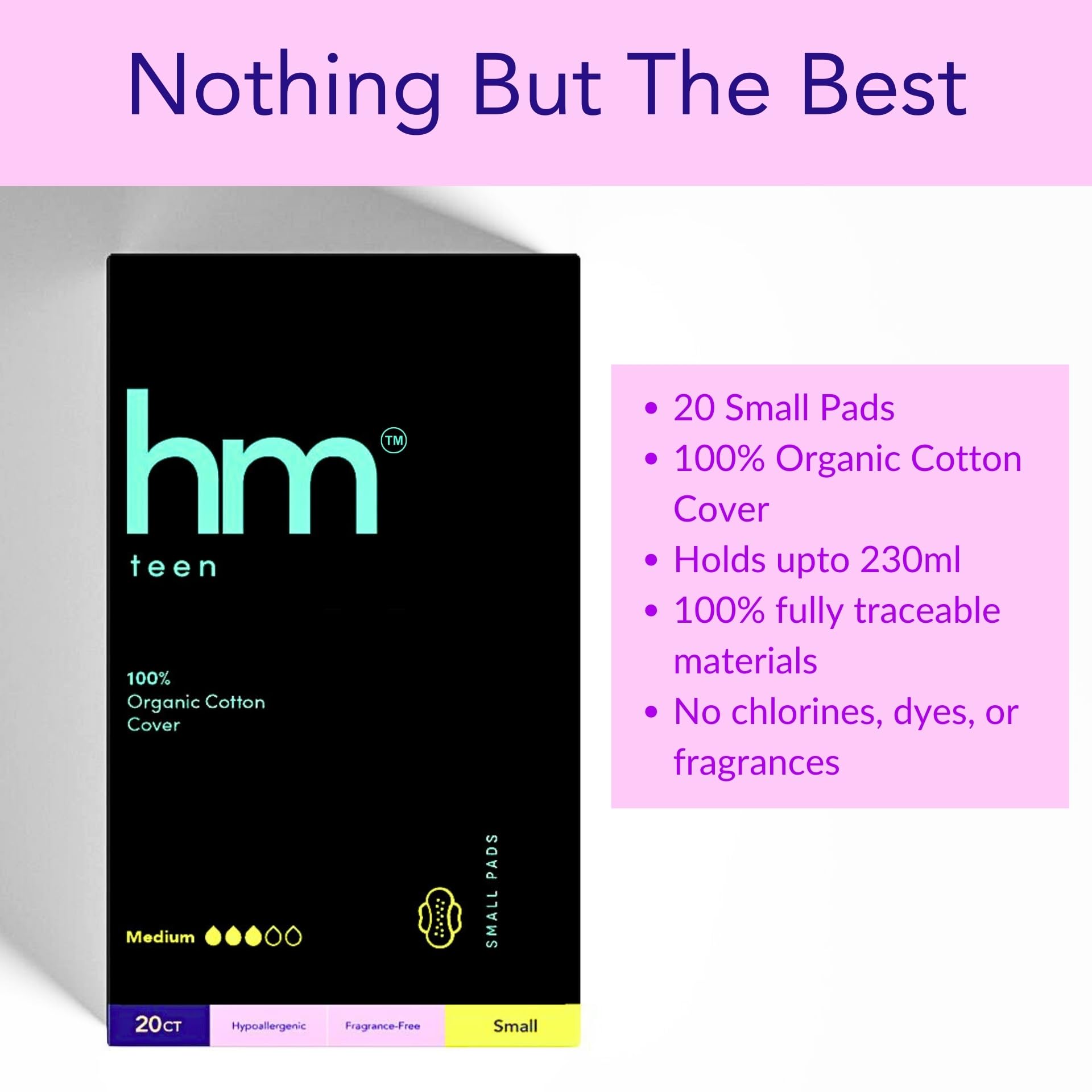 HM Teen | Pads for Teens | 100% Organic Cotton Pad Topsheet | Non Toxic Teen Pads with Wings HM Teen buy supplements canada