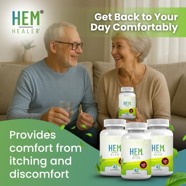 Hem Healer Hem Hero Extra Strength Hemorrhoid Treatment - Reduce Swelling, Soothe Itching & Irritation - 100% Natural - 42 Vegetarian Capsules Hem Healer buy supplements canada