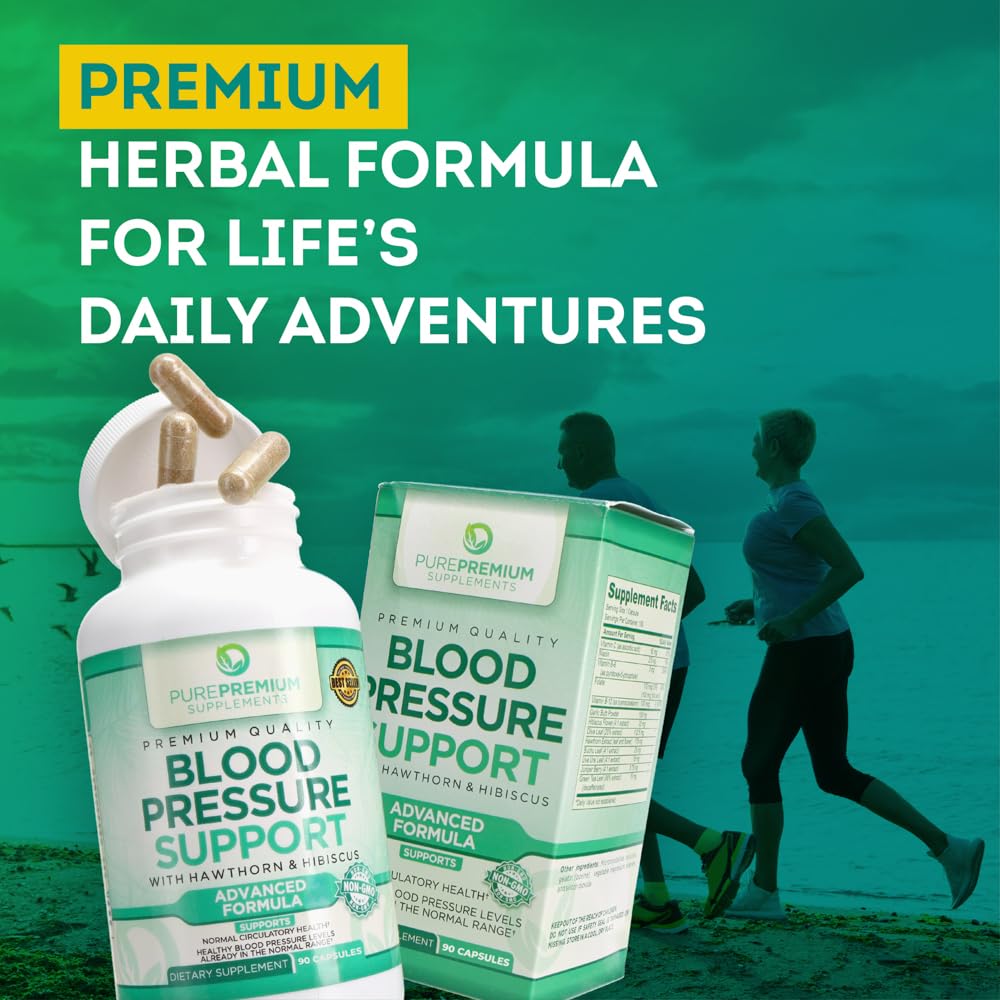 PurePremium Blood Pressure Support Supplement with Hawthorn, Hibiscus & Garlic PurePremium Supplements buy supplements canada