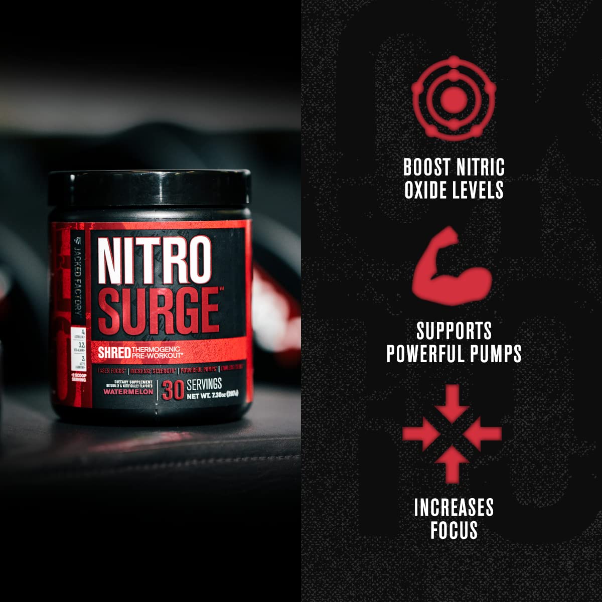 Jacked Factory Nitrosurge Shred Thermogenic Pre-Workout in Watermelon & N.O. XT Nitric Jacked Factory buy supplements canada