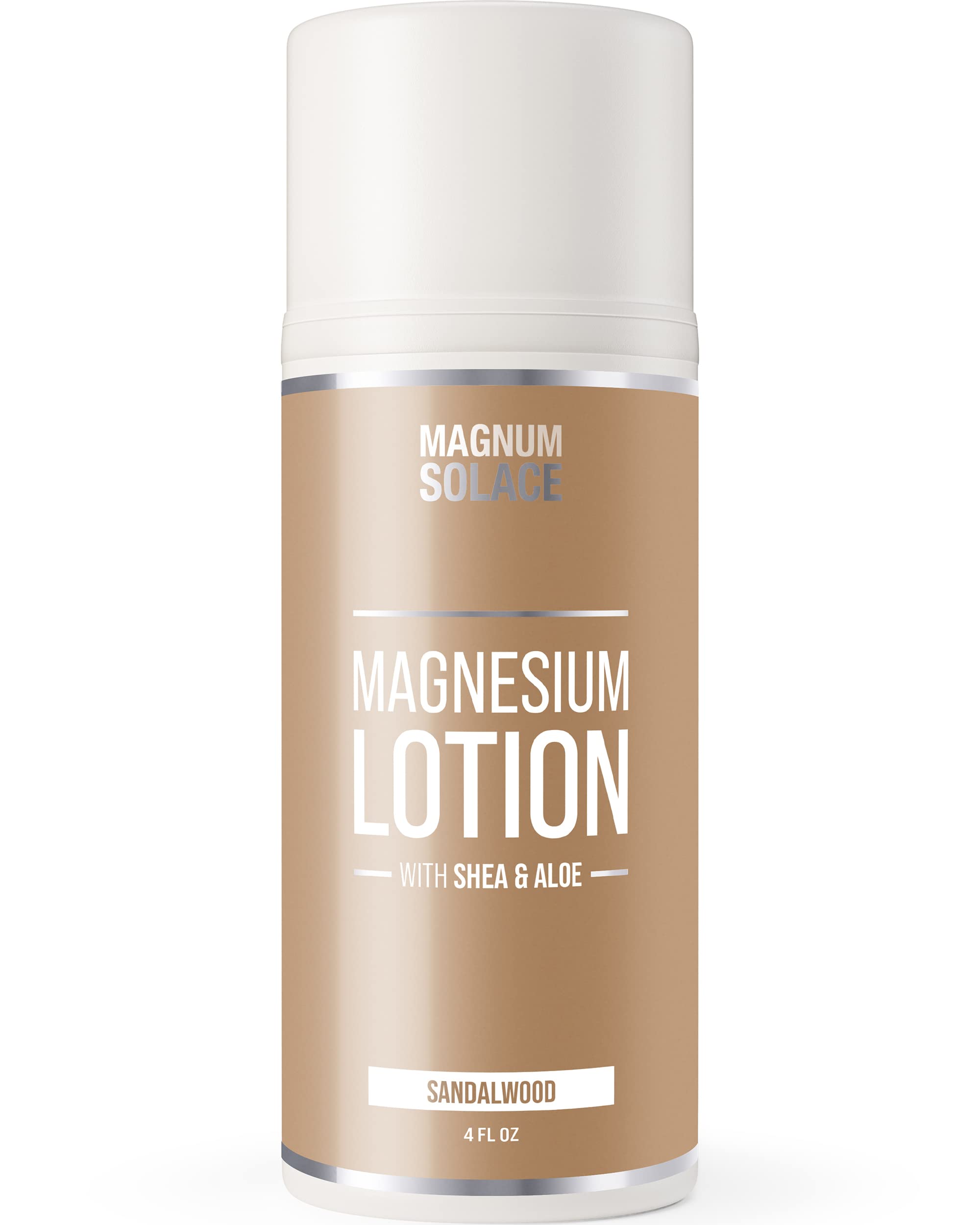 Magnum Solace Magnesium Lotion – Super Concentrated – Made with Aloe and Shea – For Leg Cramps, Sore Muscles & Joints, Rejuvenation – Safe for Kids, Made in the USA (Sandalwood) Magnum Solace buy supplements canada