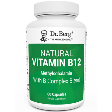 Dr. Berg Natural Vitamin B12 1000 mcg with B Complex Blend - Methylcobalamin B12 for Energy, Nerve Health, and Cognitive Function* - Methylated B12 with Folate - 60 Capsules (2-Month Supply) Dr. Berg Nutritionals buy supplements canada