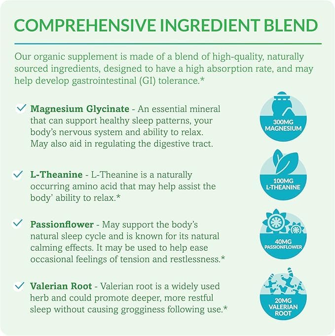 Dr. Olivia Naturals Magnesium Glycinate Complex - L-Theanine, Passionflower & Valerian Root for Sleep Support Supplement, Nerve & Muscle Health, High Absorption - 90 Vegetarian Capsules Dr. Olivia Naturals buy supplements canada