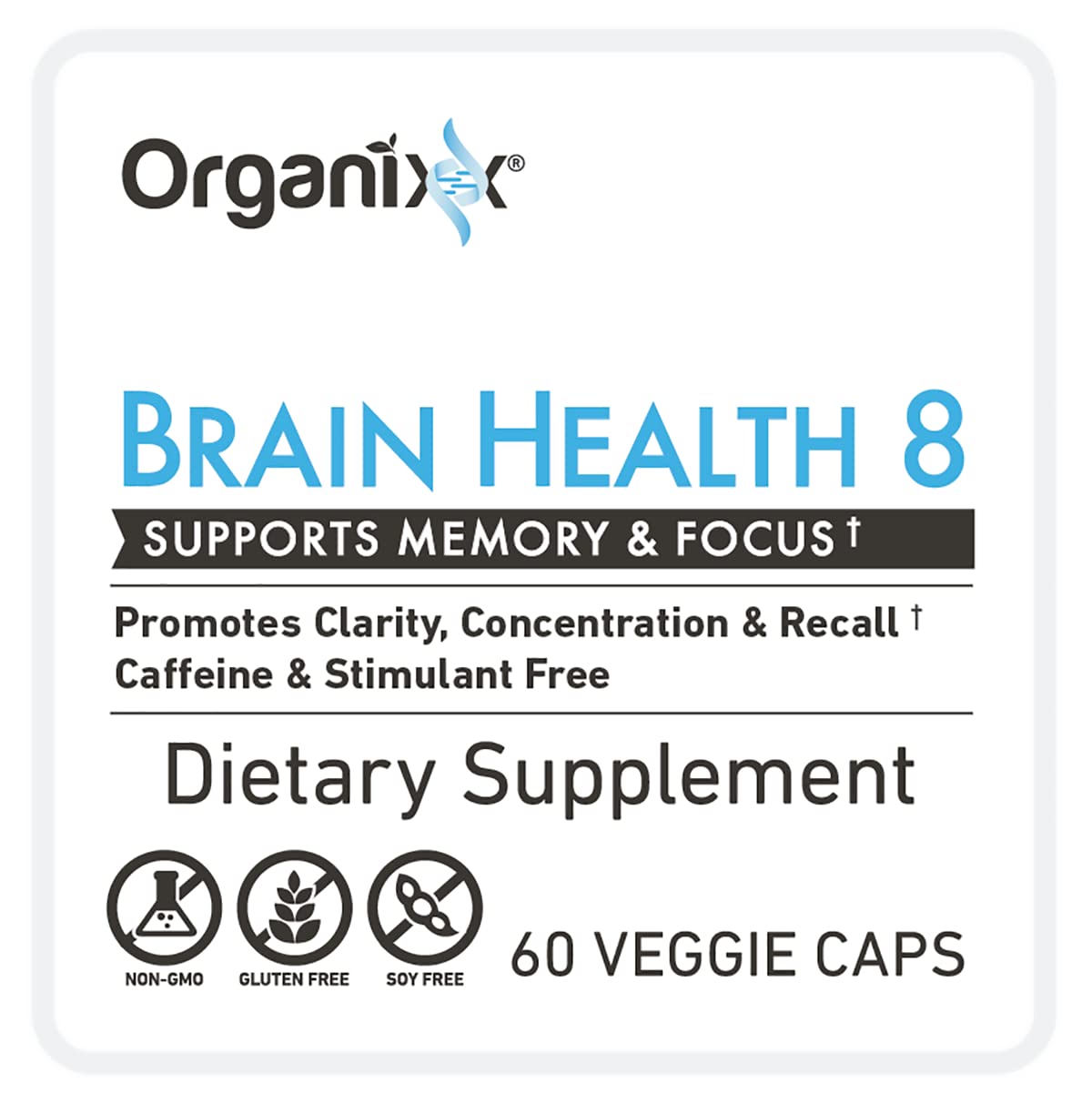 Organixx Ageless Brain Powerful Brain Health Supplement to Support Brain Function, Clarity, Focus, Re-Energize Brain Cells, Helps Promote a Balanced Mood, Gluten Free, Non GMO, 60 Vegetarian Capsules Organixx buy supplements canada