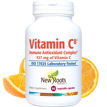 Vitamin C8 + Zinc Supplement for Higest Absorption (90 Capsules) | 527mg per Portion | 8 Buffered Sources of Vitamin C with Bioflavonoids, Green Tea & Quercetin for Stronger Defense | 3 months Supply NEW ROOTS HERBAL buy supplements canada
