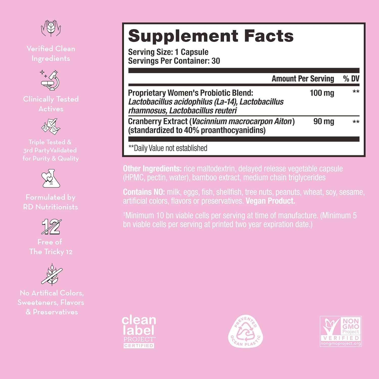 HUM Private Party Pills - Vaginal Probiotics for Women's Ph Balance with Cranberry HUM buy supplements canada