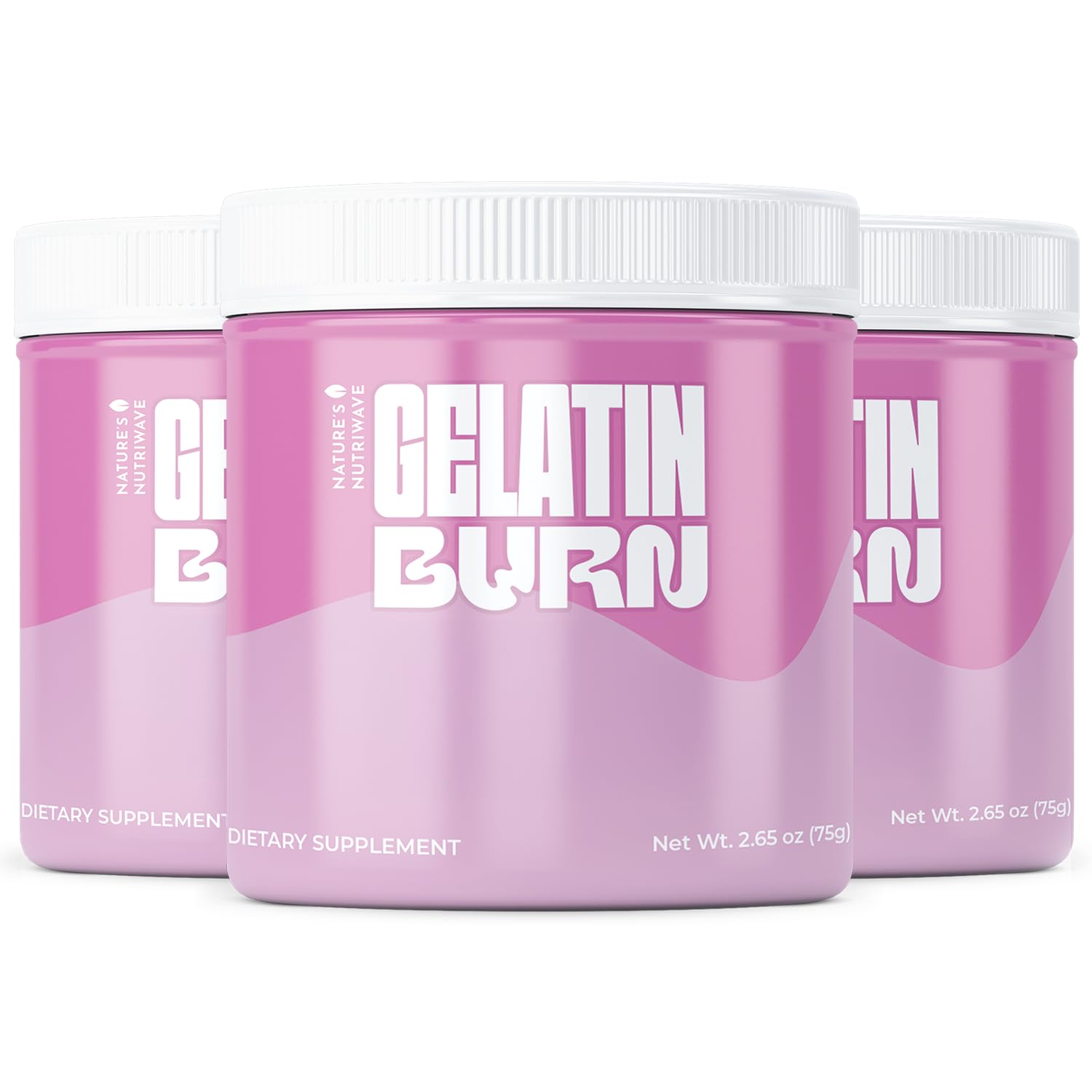 Nature’s NutriWave Gelatin Burn – Natural Powder Supplement with Vitamins, Minerals & Botanical Extracts – Non-GMO, Easy to Mix, USA Made – 2.65Oz, 75g, 30 Servings, 3 Month Supply Nature’s NutriWave buy supplements canada