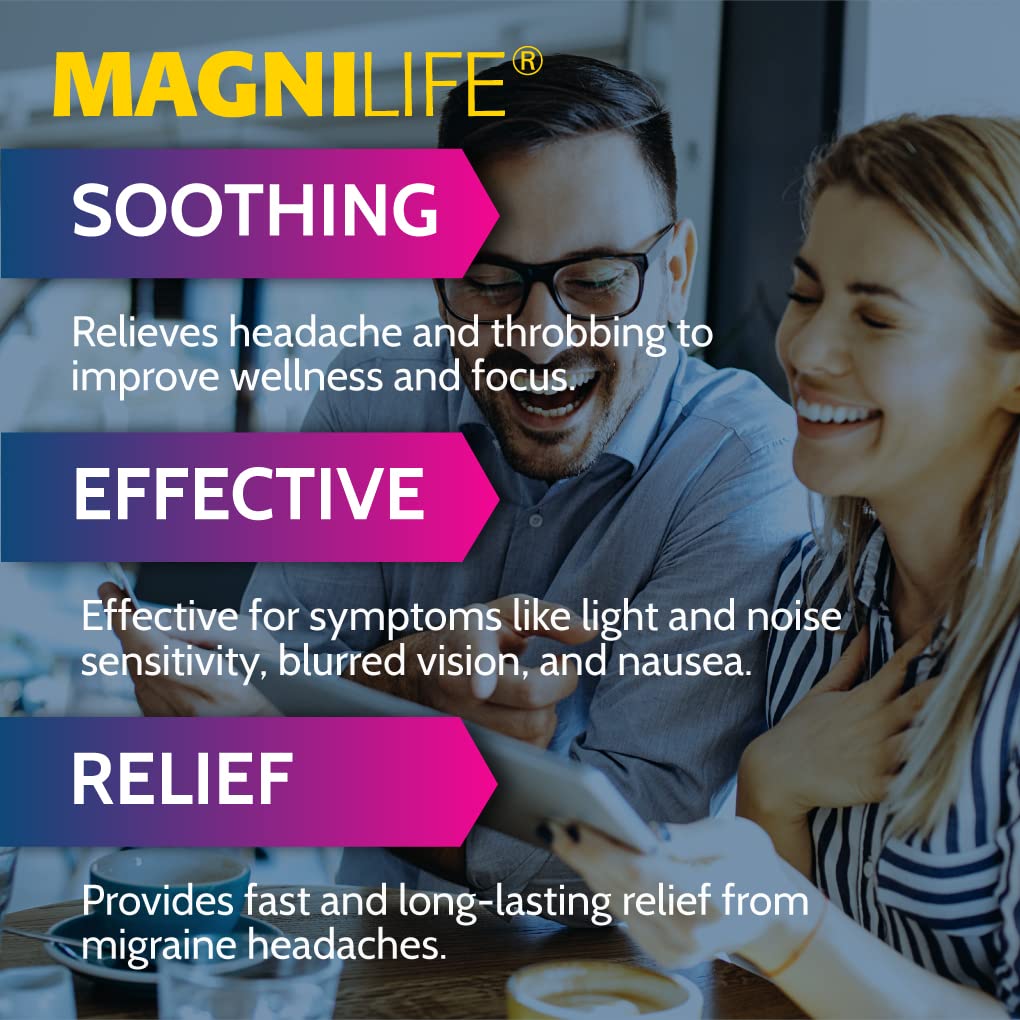 MagniLife Migraine Relief, Non-Habit Forming, 90 Homeopathic Tablets, Migraine Medicine for Light & Sound Sensitivity, Nausea, Blurred Vision & Pressure, Quick-Dissolve Headache Pain Relief MagniLife buy supplements canada