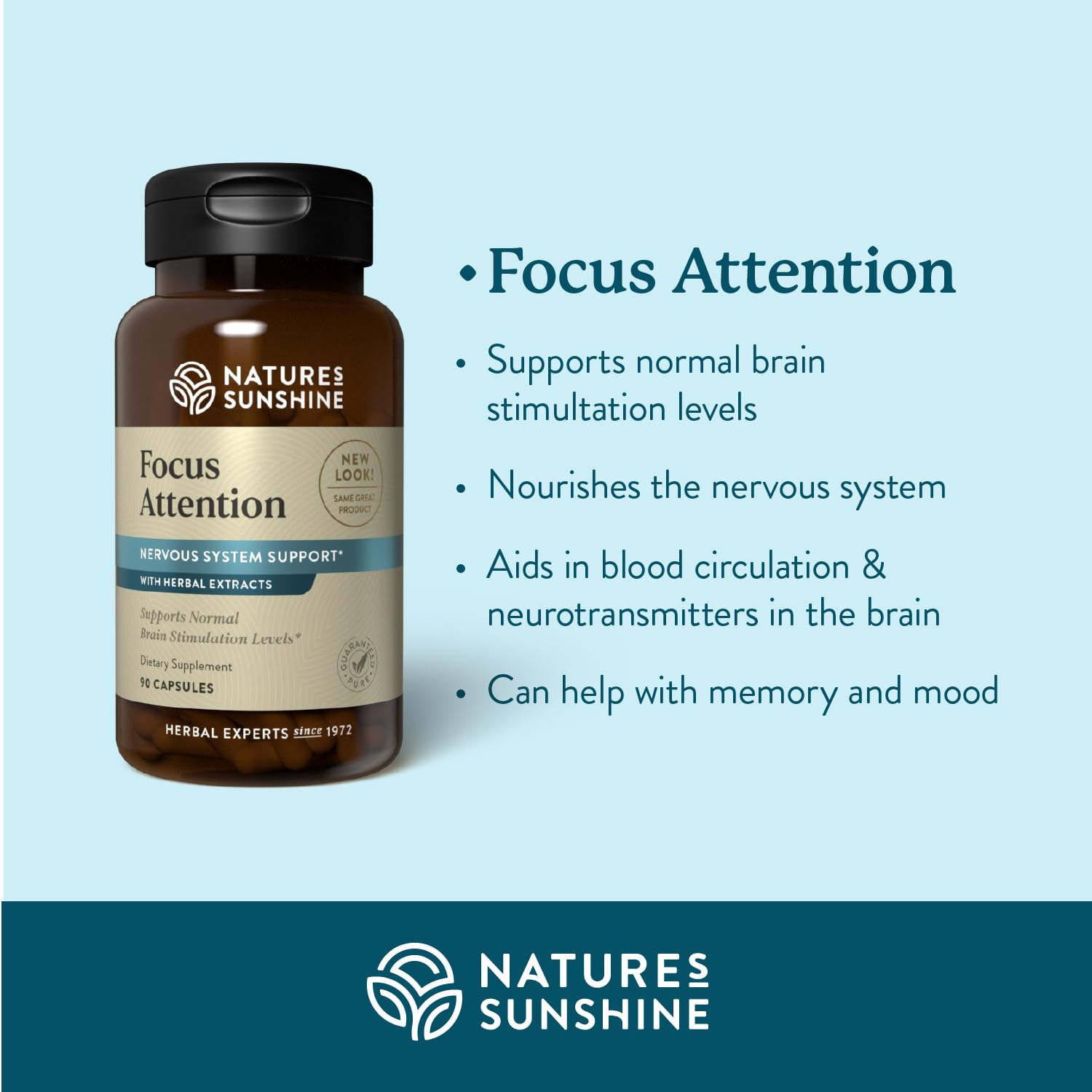 Nature's Sunshine Focus Attention, 90 Capsules, Provides Nutrients That Help Maintain Normal Brain-Stimulation Levels While Supporting Blood Circulation and Neurotransmitter Levels in The Brain Nature's Sunshine buy supplements canada