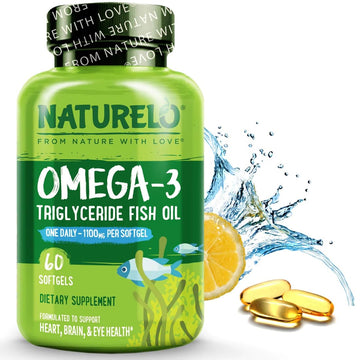 NATURELO Burpless Omega 3 Fish Oil Supplement - 1100mg Triglyceride Omega-3, EPA + DHA, Liquid Fish Oil for Heart, Eye, Brain, Joint Health NATURELO buy supplements canada