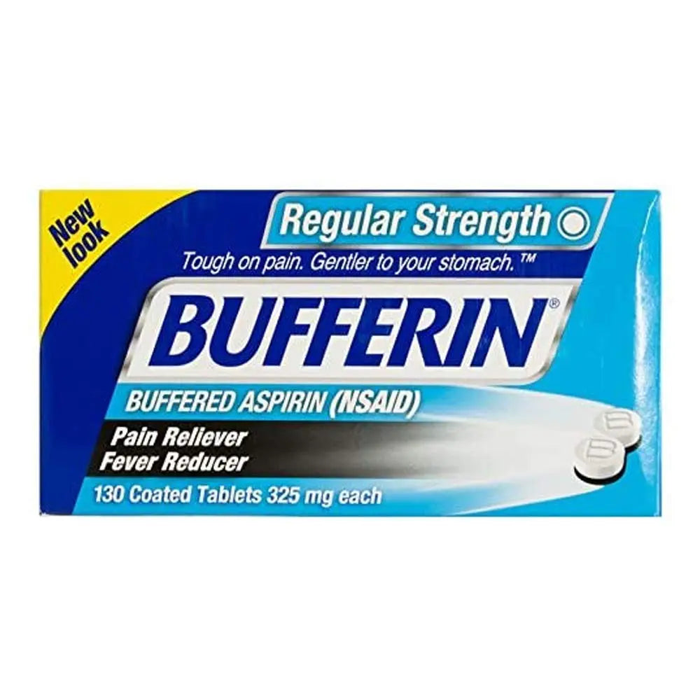 Bufferin Buffered Aspirin (NSAID) Coated Tablets Pain Reliever/Fever Reducer 130 ea (Pack of 3) Bufferin buy supplements canada