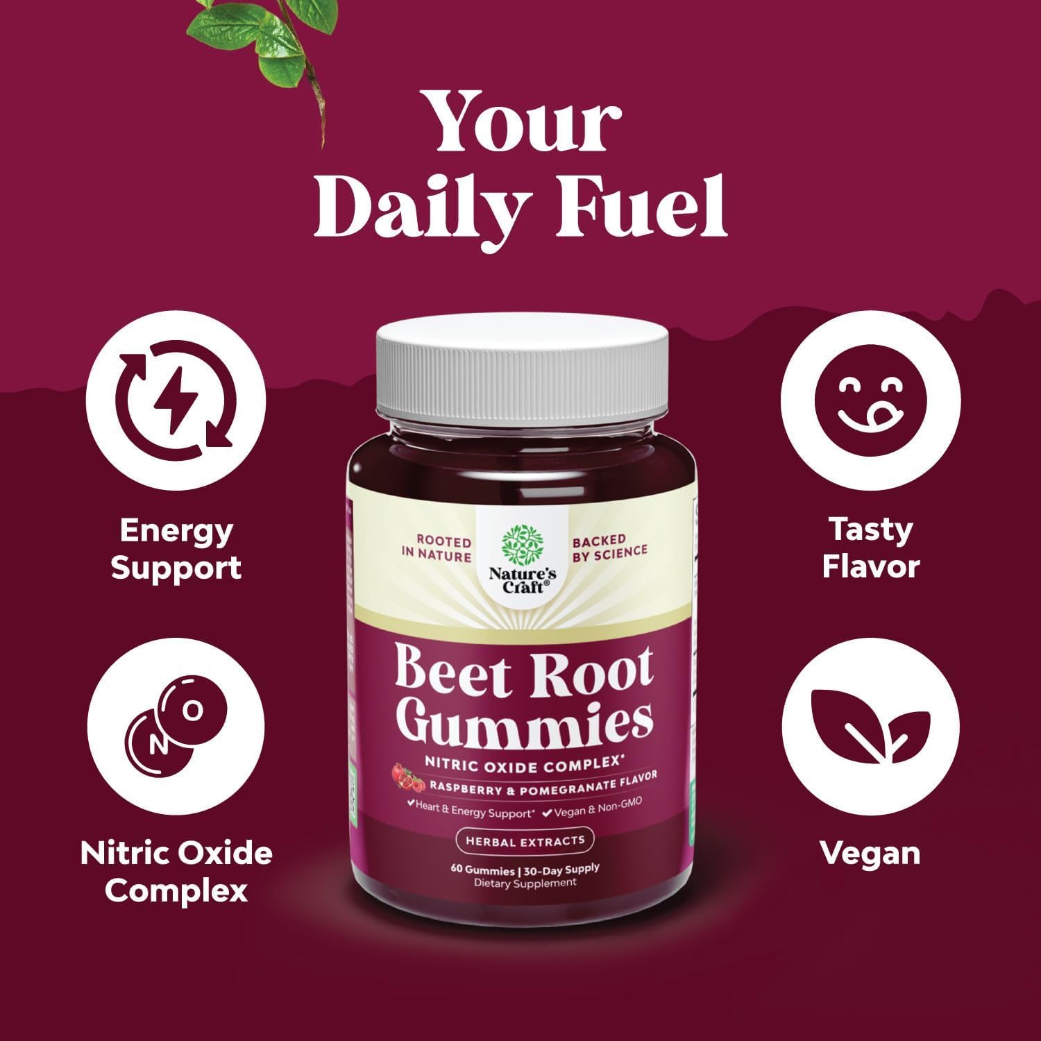 Flow Boosting Beet Root Gummies - Invigorating Beet Gummies for Adults Nitric Oxide Energy & Heart Health Support with Grapeseed Pomegranate & Vitamin B12 - Vegan Non-GMO & Gluten Free - 60 Count Natures Craft buy supplements canada