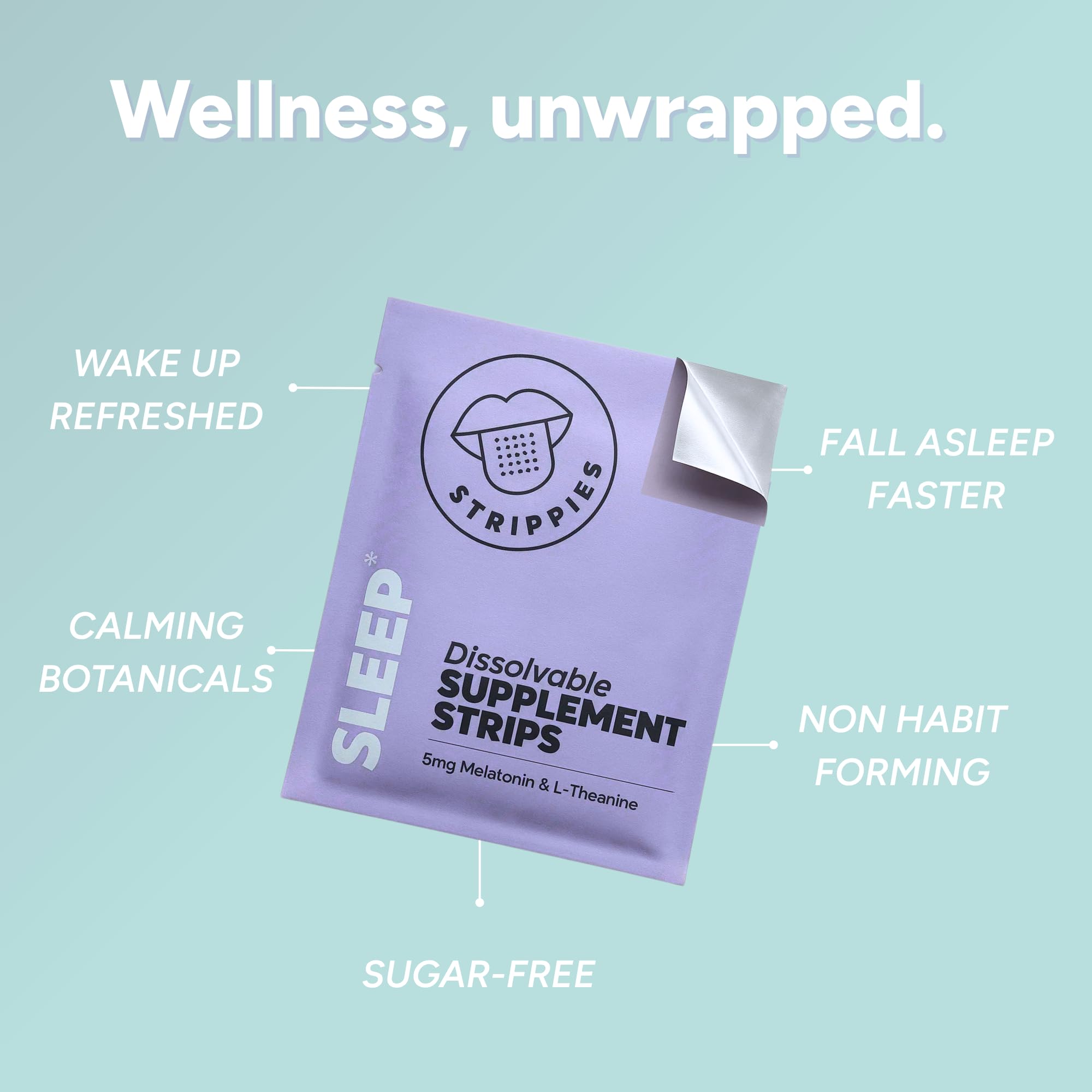 STRIPPIES Dissolvable Sleep Strips – Fast-Acting Melatonin 5mg with L-Theanine, Lavender, Chamomile, Hibiscus & Valerian – Natural Cranberry Flavor – 90 Strips STRIPPIES buy supplements canada