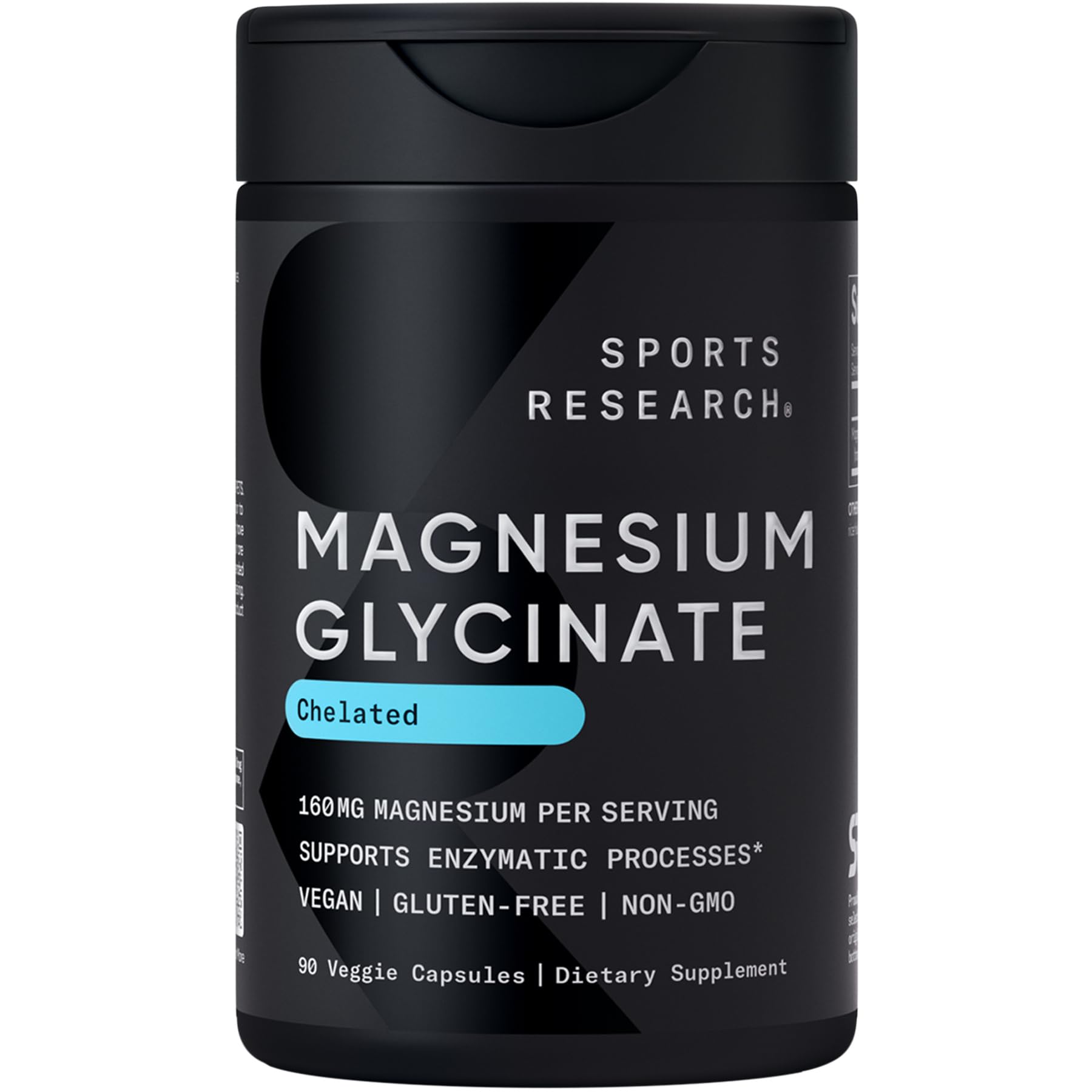 Sports Research® Magnesium Glycinate - Supports Restful Sleep & Enzymatic Processes - 160 mg Chelated Magnesium - Vegan Capsule - 90 Count Sports Research buy supplements canada