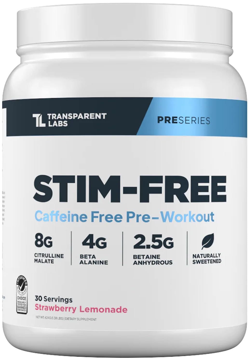 Transparent Labs Stim-Free Pre-Workout - Caffeine & Stim Free Pre Workout Powder for Men and Women with Beta Alanine Powder, Citrulline Malate, & elevATP - 30 Servings, Strawberry Lemonade Transparent Labs buy supplements canada
