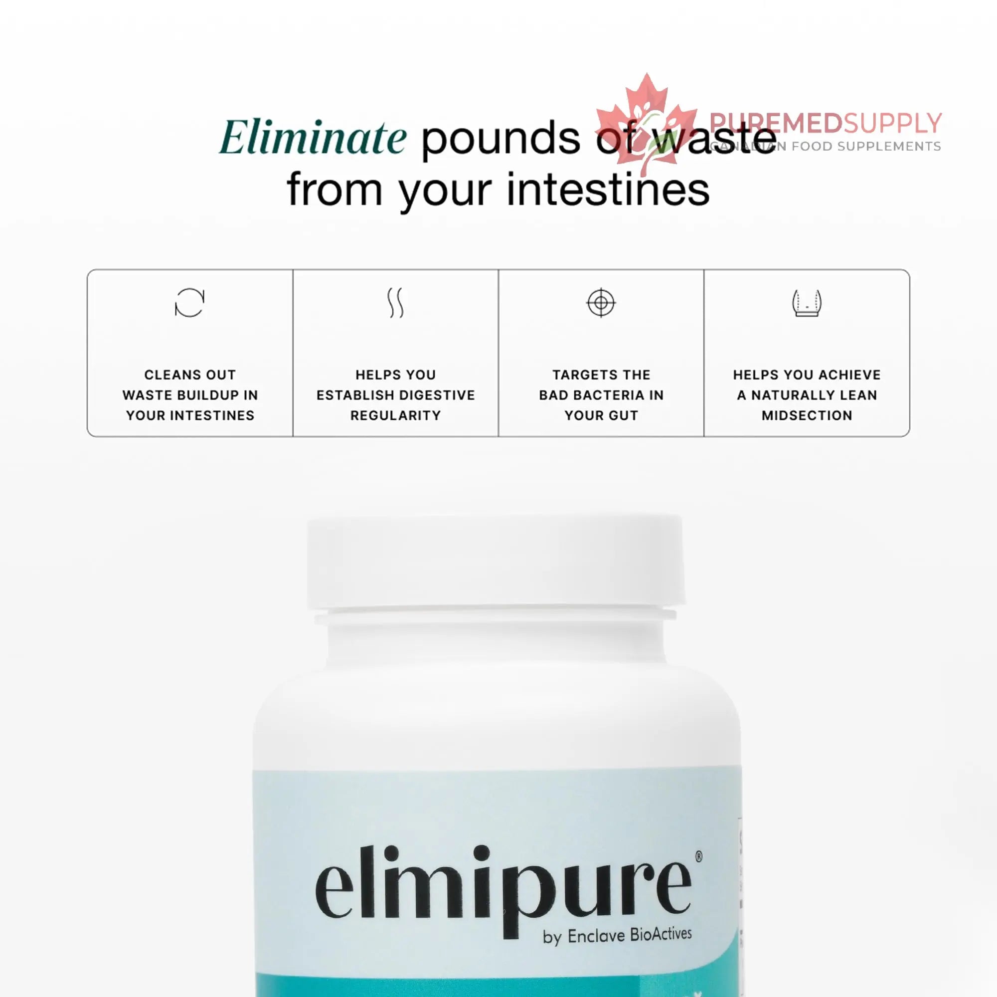 Elimipure Gut Cleanse & Restore Supplement: Natural & Effective Detox Cleanse Capsules | Fortify Your Microbiome | Effortless Morning Stools | Restore Your Gut from the Inside Out Elimipure buy supplements canada