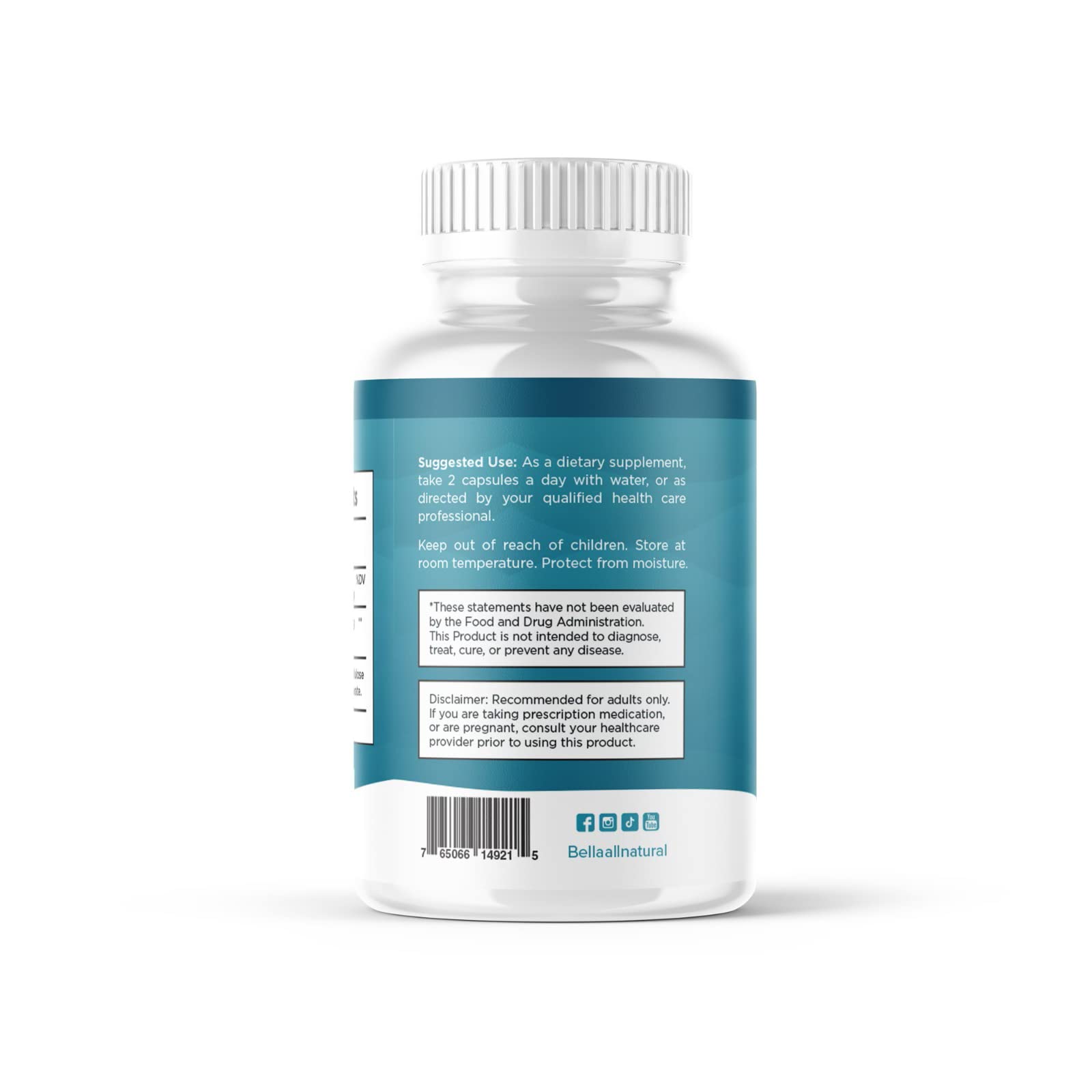 Bella All Natural Sea Moss Vitamins | Pure Sea Moss | Irish Sea Moss, 60 Capsules Bella All Natural buy supplements canada