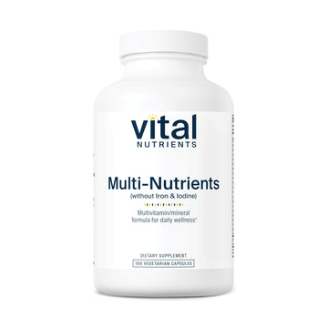 Vital Nutrients Multi-Nutrients (No Iron or Iodine) - Comprehensive Vegetarian Daily Multivitamin and Mineral Formula with Potent Antioxidants* - Gluten, Dairy, Soy Free - Non-GMO - 180 Capsules Vital Nutrients buy supplements canada
