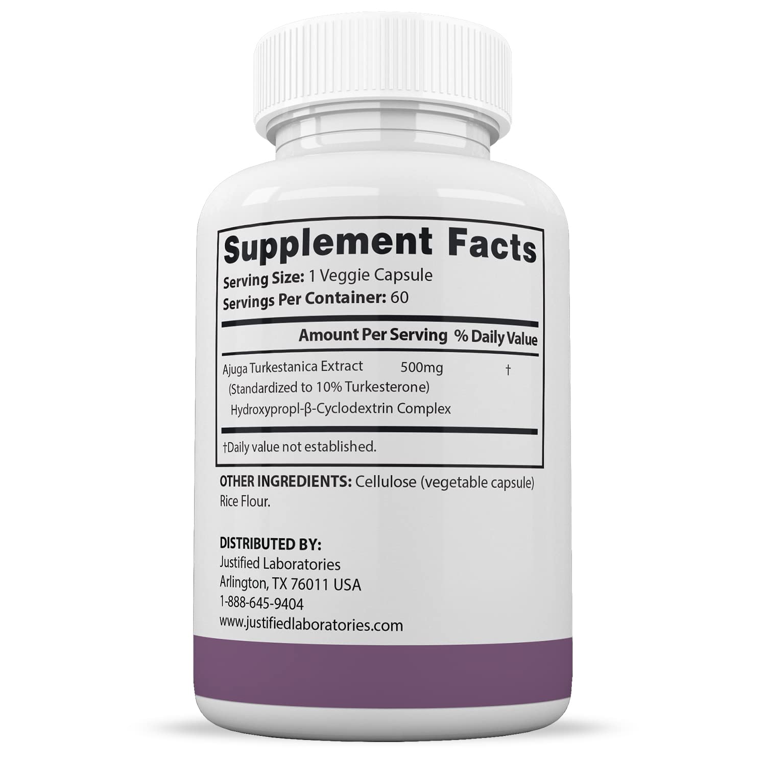 Justified Laboratories (5 Pack Turkesterone 500mg 10% Standardized Naturally Increase Justified Laboratories buy supplements canada